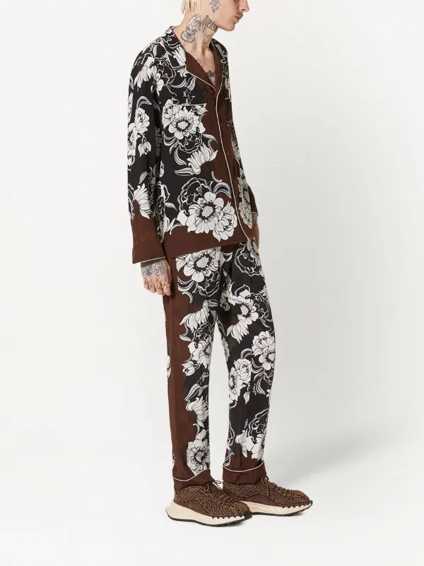 【関税&送料込】Valentino Garavani Printed Poplin Valentino Valentino Garavani graphic-print button-fastening Shirt