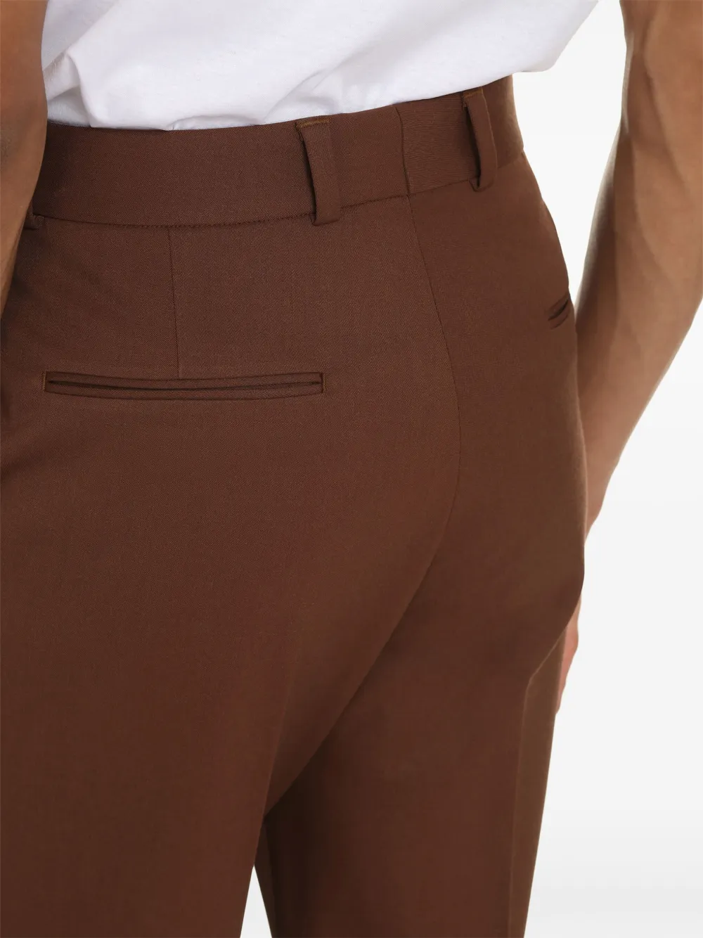 Valentino Garavani High-waisted Tailored Trousers in Brown, view 4