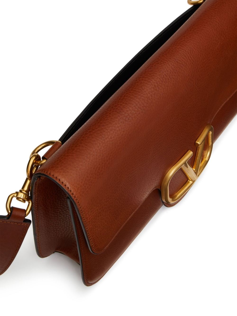 Shop Valentino Small Vlogo Messenger Bag In Brown