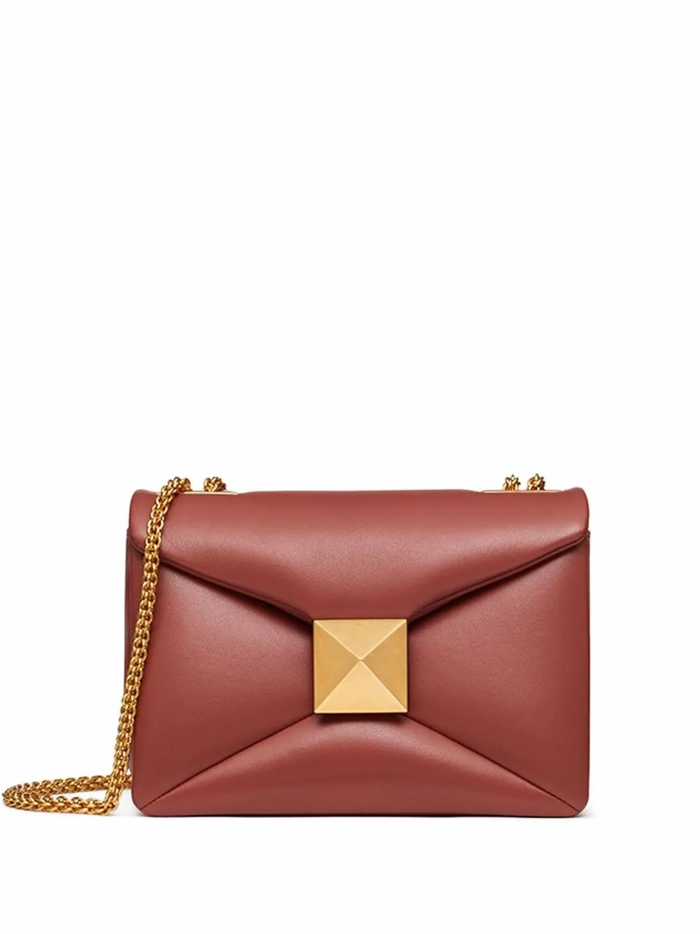 Shop Valentino One Stud Crossbody Bag In Brown