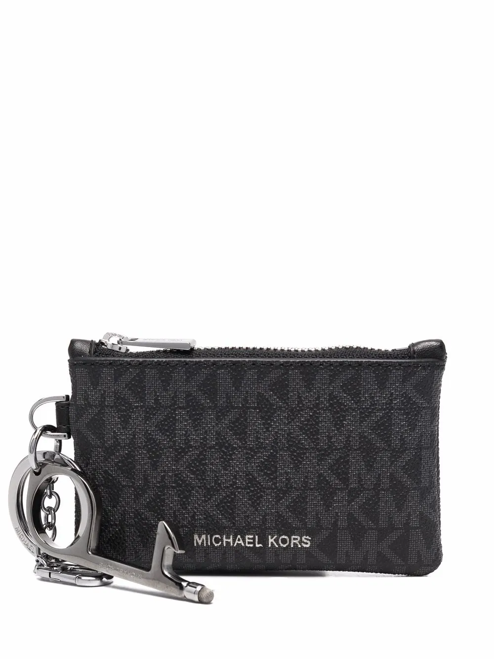 

Michael Kors cartera con cierre y monograma - Negro