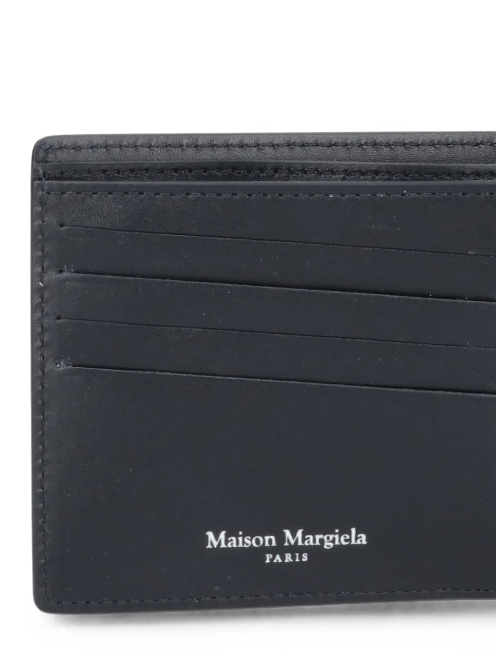 Maison Margiela Four Stitches Grain-texture Bifold Wallet in Black, view 4