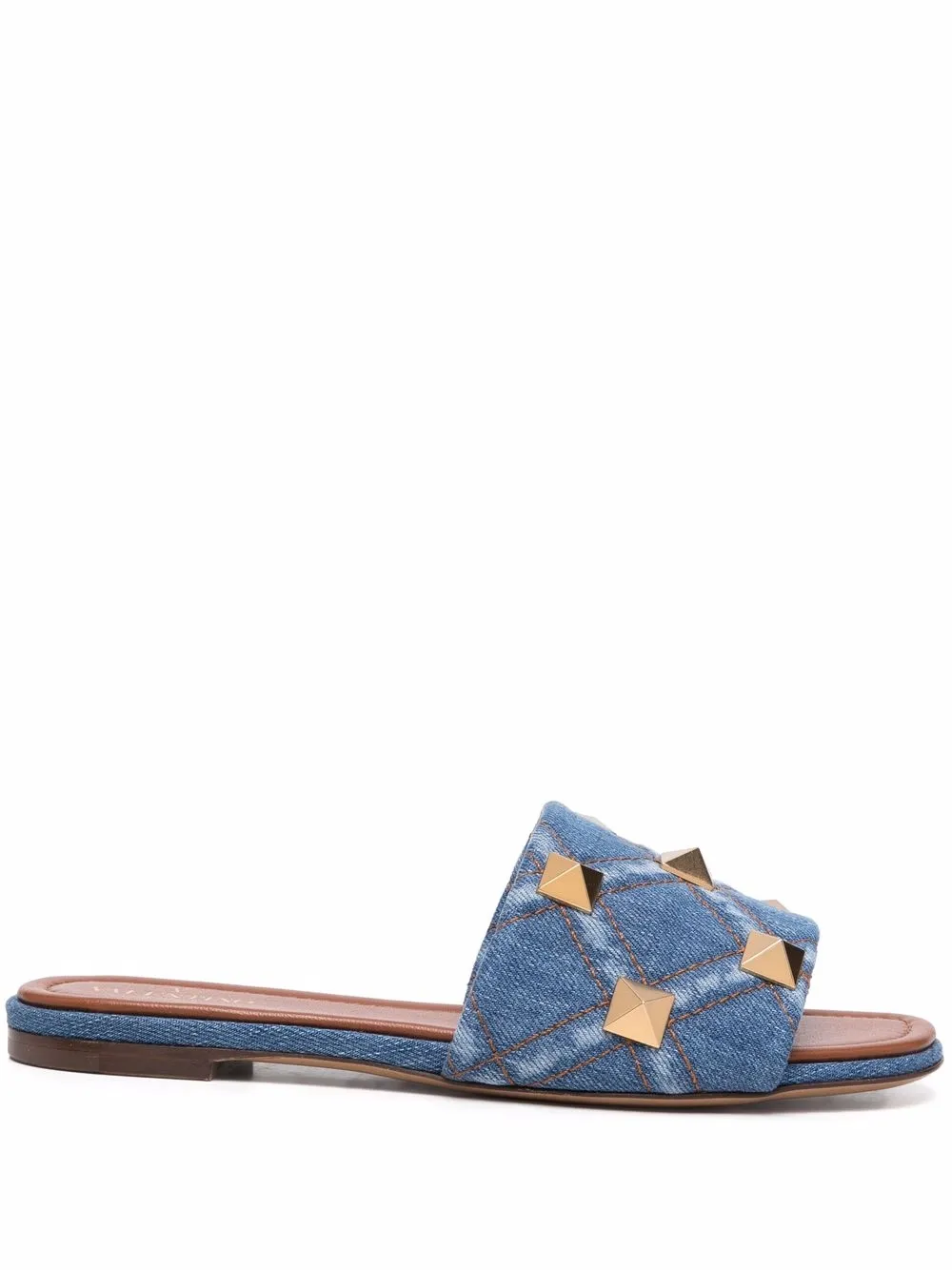 

Valentino Garavani Roman Stud denim slides - Blue