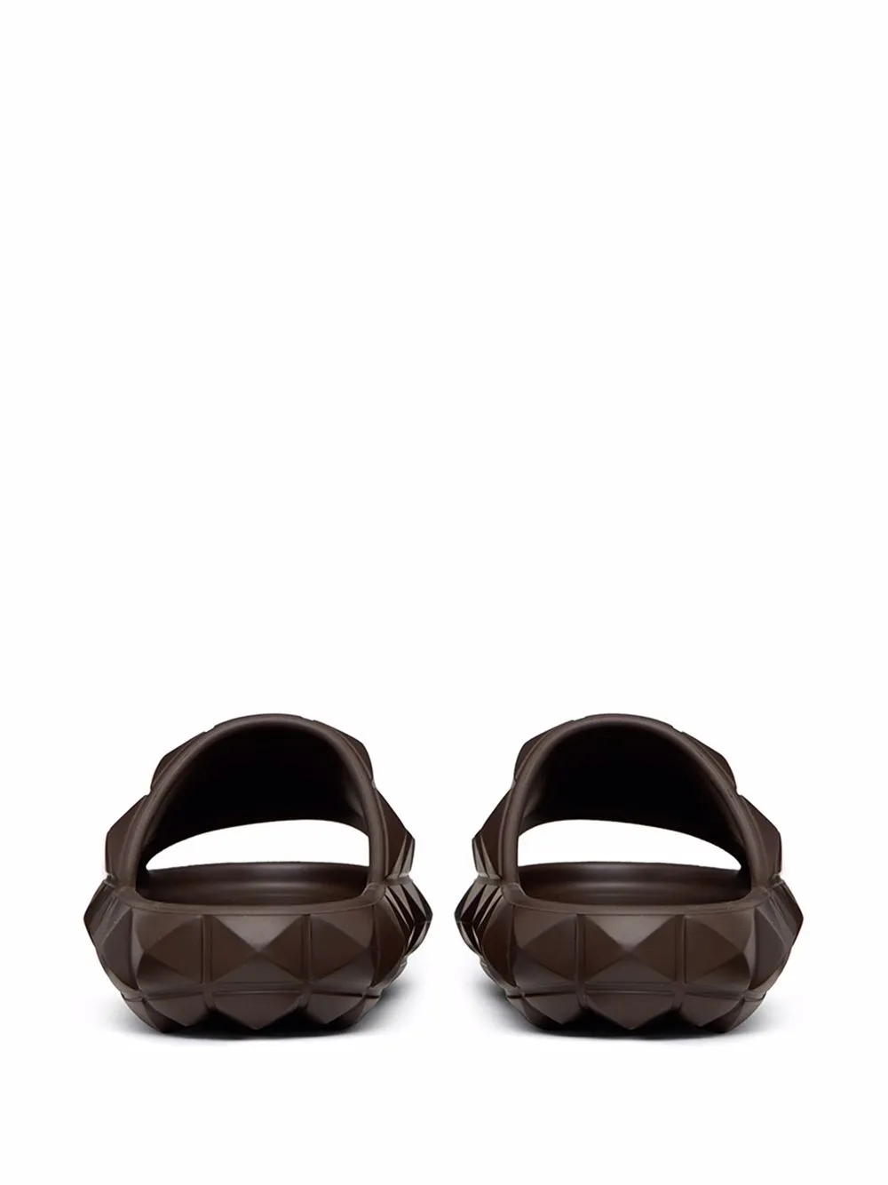 Valentino Garavani Flat Rockstud Slides - Brown 