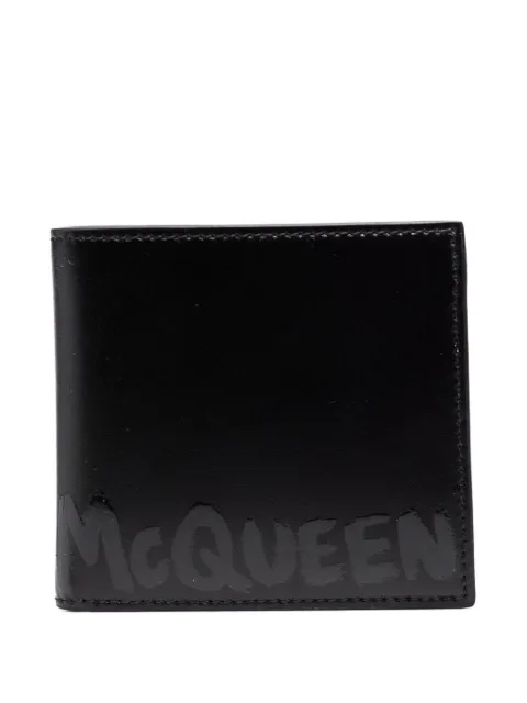 Alexander McQueen graffiti-logo leather wallet