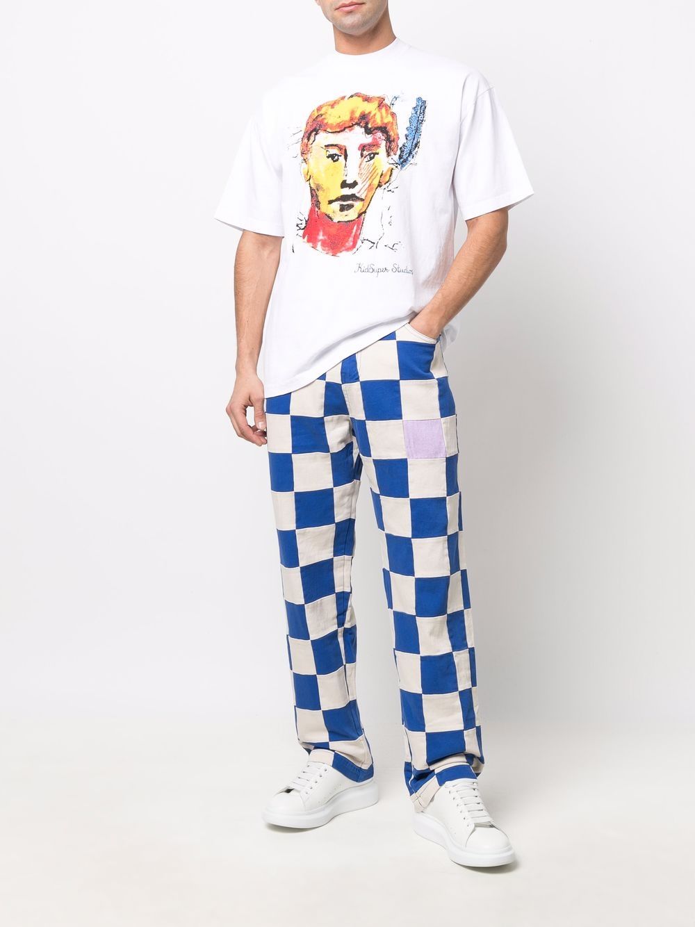 фото Kidsuper check-print straight-leg trousers