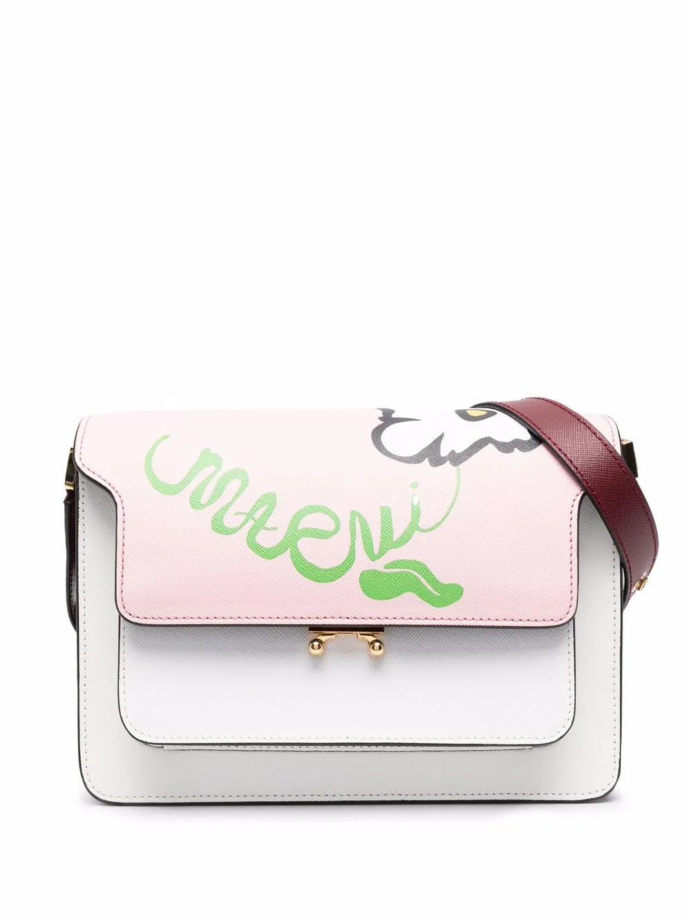 

Marni bolsa crossbody con logo estampado - Blanco