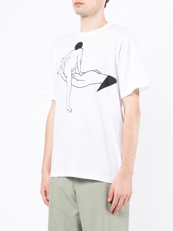 Lemaire graphic print Cotton T shirt   Farfetch