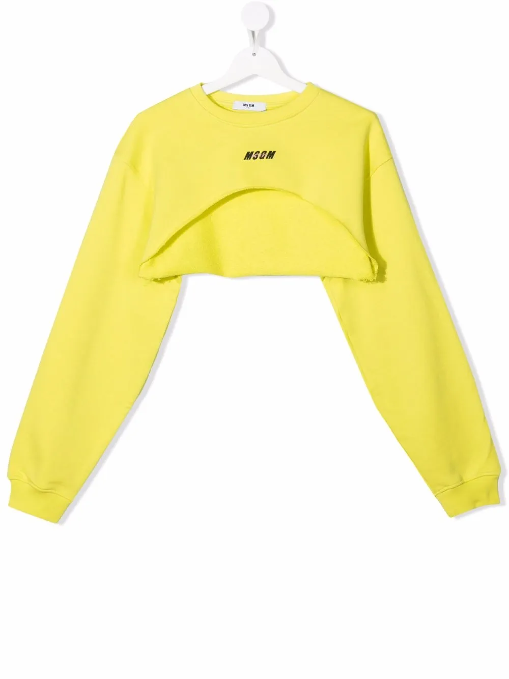 

MSGM Kids sudadera corta con logo estampado - Amarillo