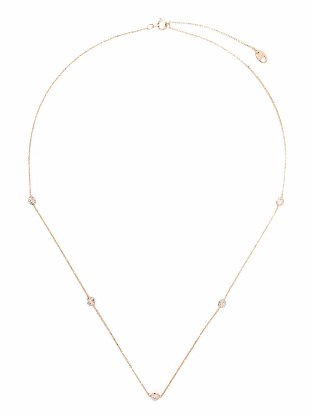 VRAI 14kt yellow gold diamond bezel station necklace