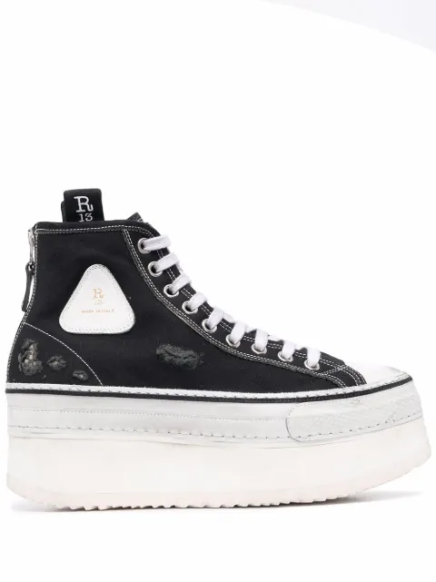 R13 platform high-top sneakers