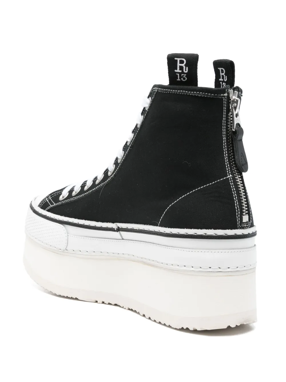 R13 Courtney Platform Sneakers - Black 
