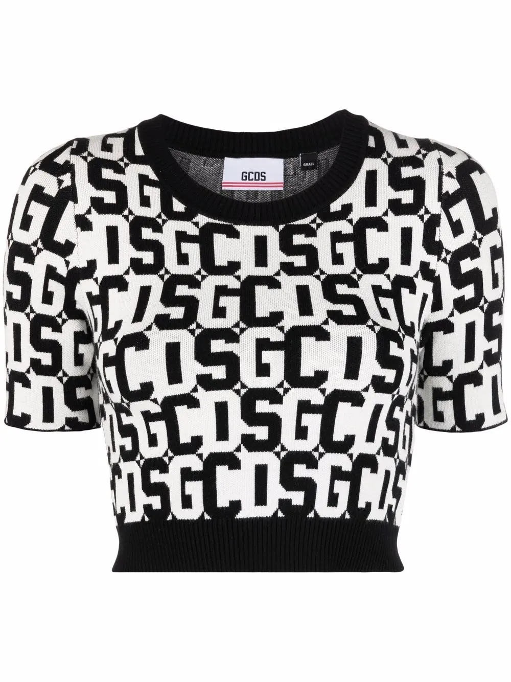 

Gcds top corto con monograma estampado - Negro