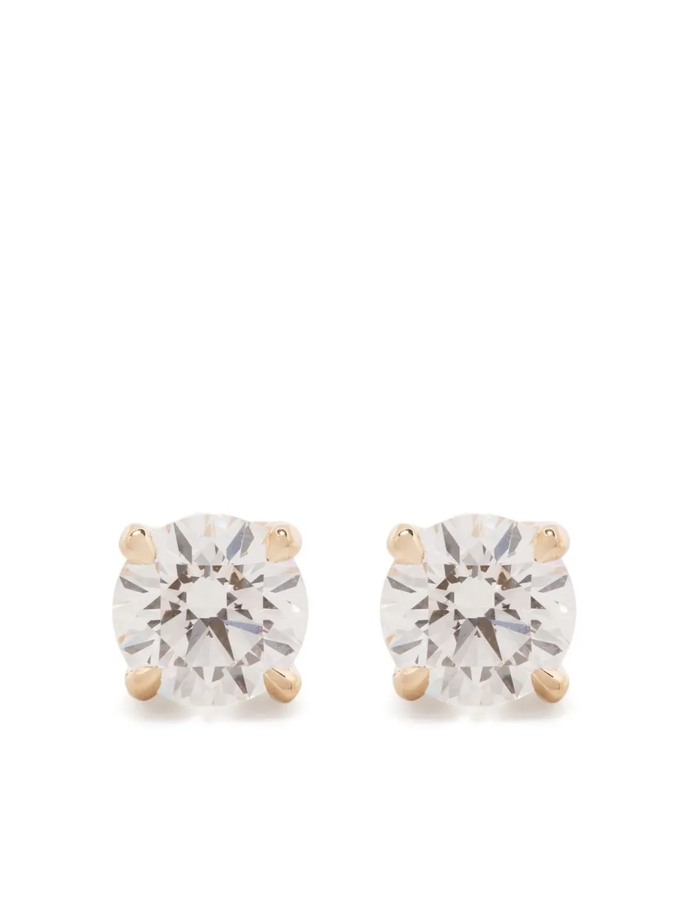 

VRAI 14kt yellow gold solitaire round cut diamond stud earrings