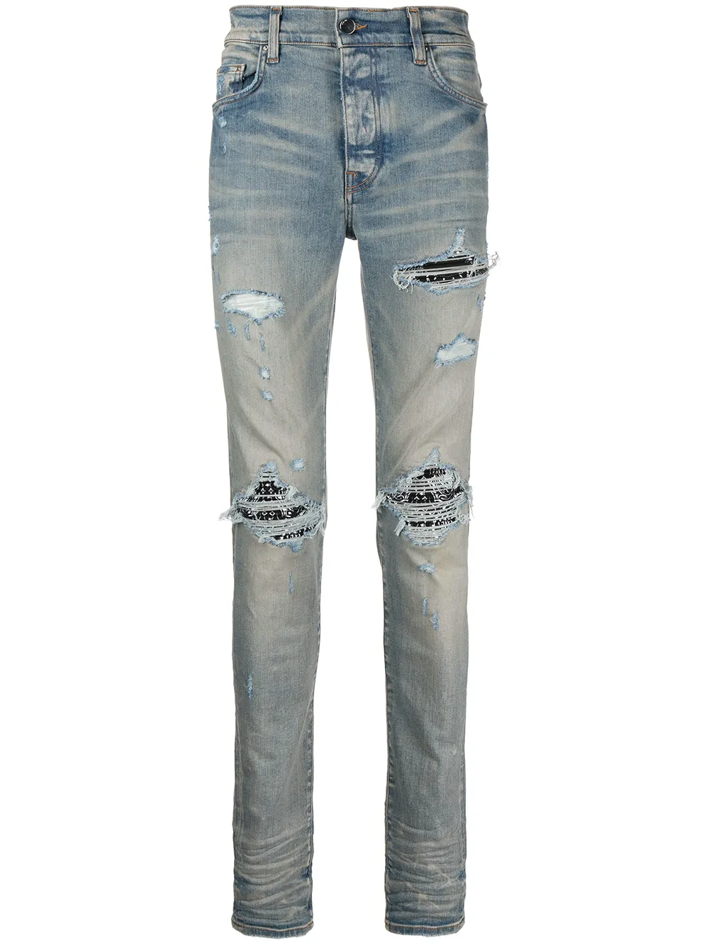 

AMIRI skinny jeans con detalles rasgados MX1 - Azul