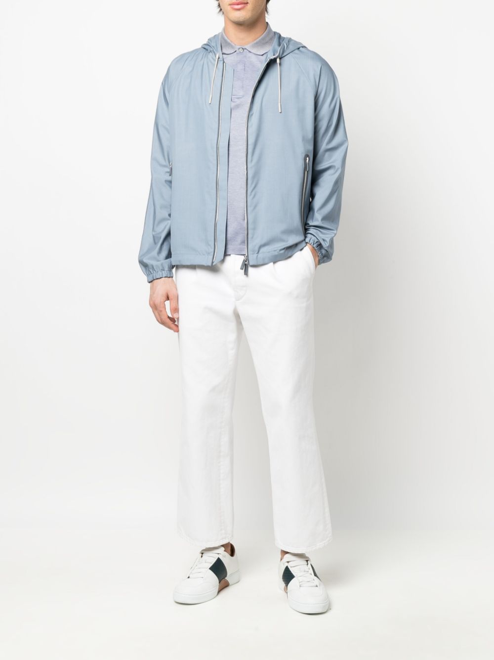 Zegna zip-front shell jacket - Blue