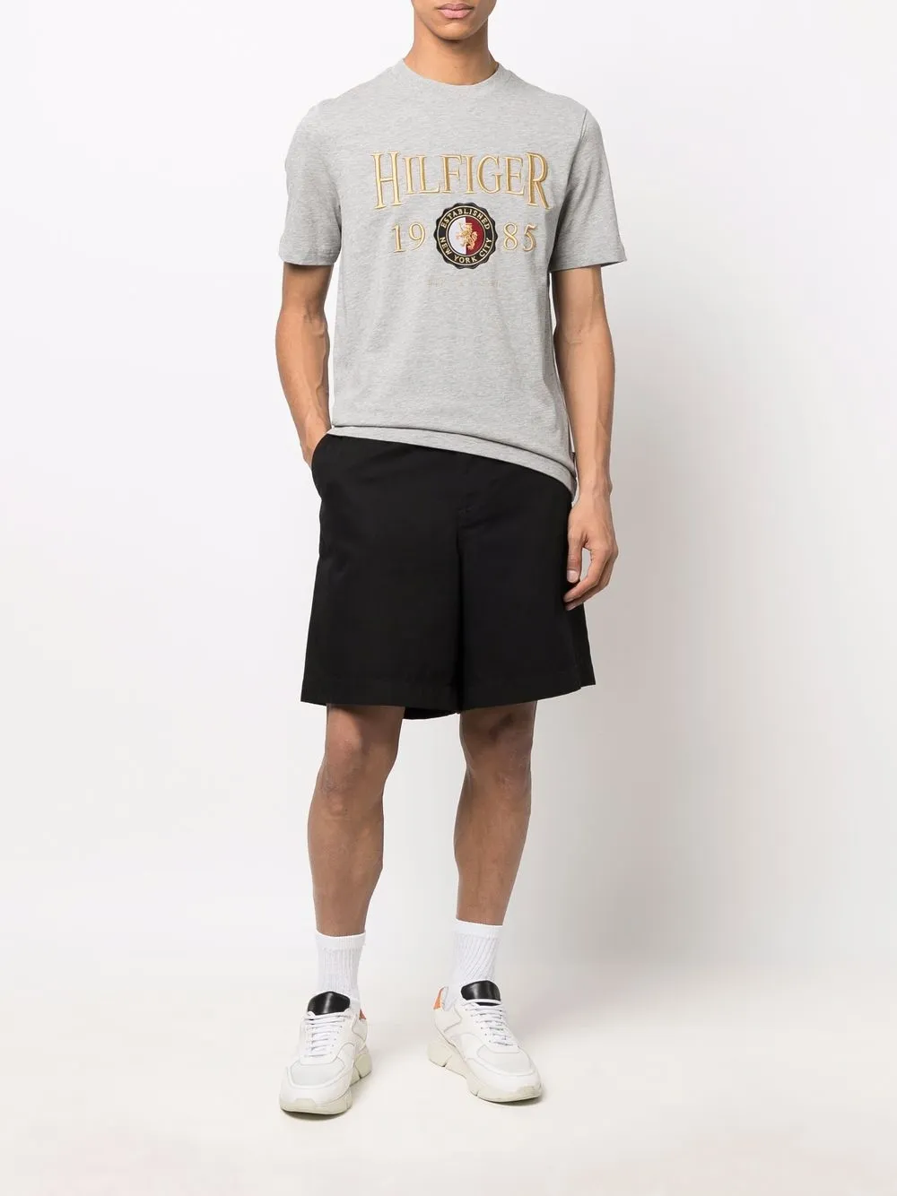 Tommy Hilfiger T-shirt met geborduurd logo - Grijs