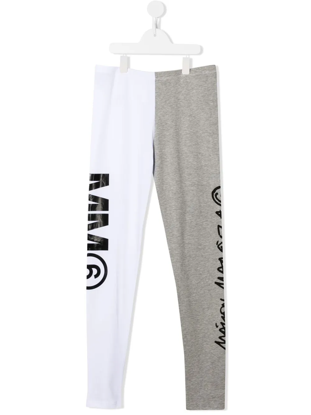 

MM6 Maison Margiela Kids logo-print panelled trousers - Grey