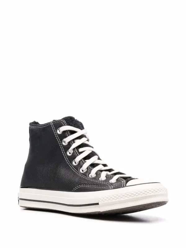 converse grey leather trainers