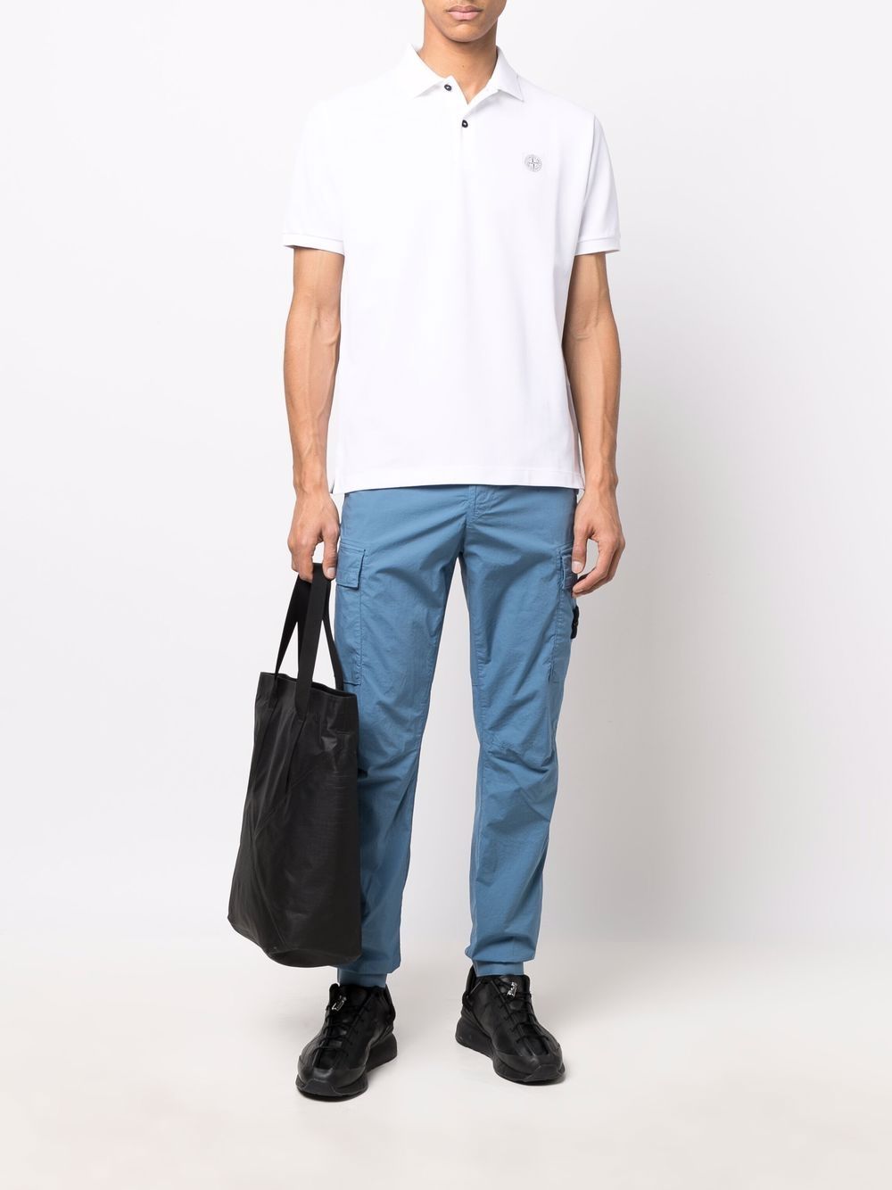 Shop Stone Island Compass-patch cargo trousers with Express Delivery ...