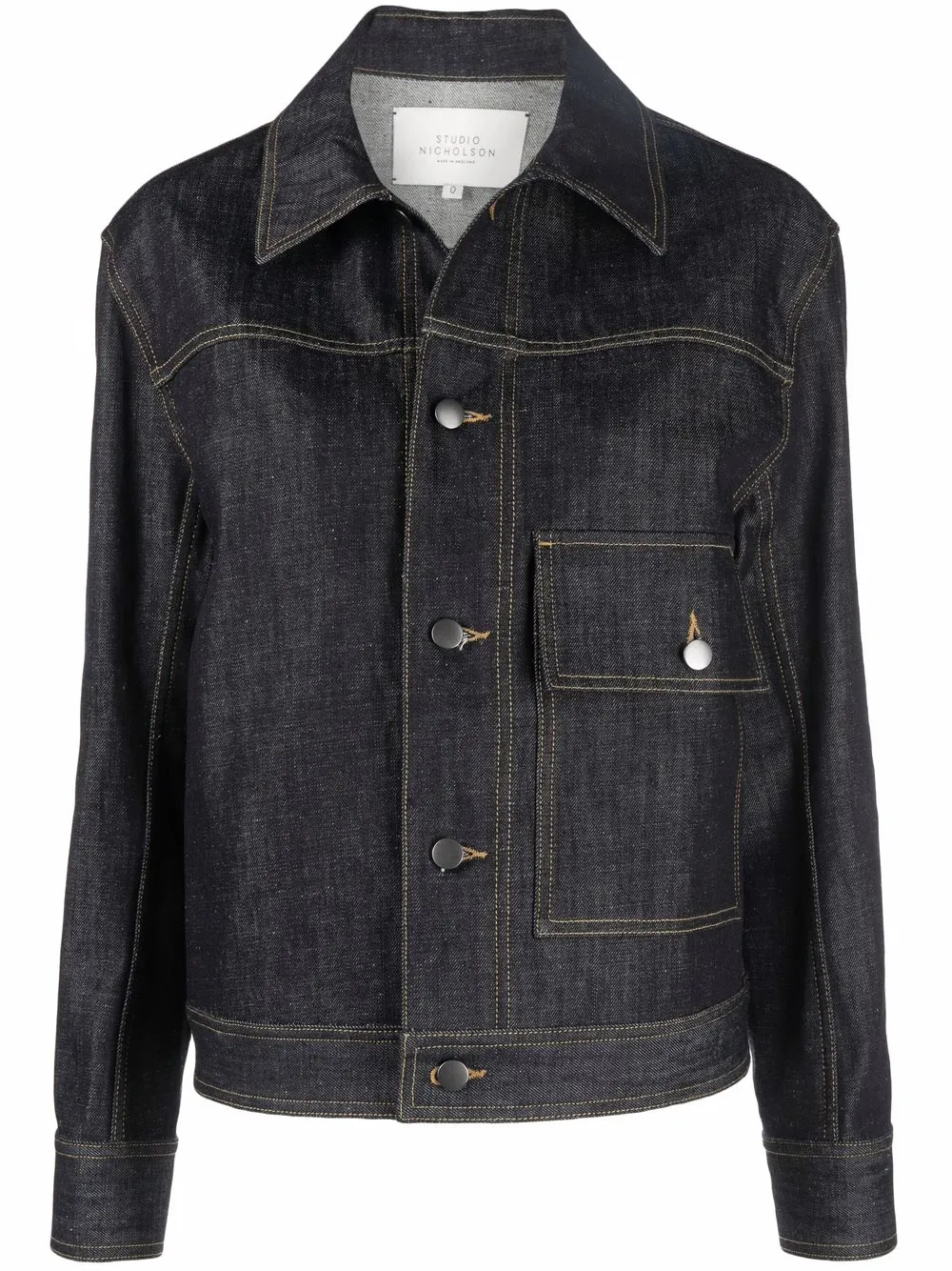 фото Studio nicholson button-fastening denim jacket