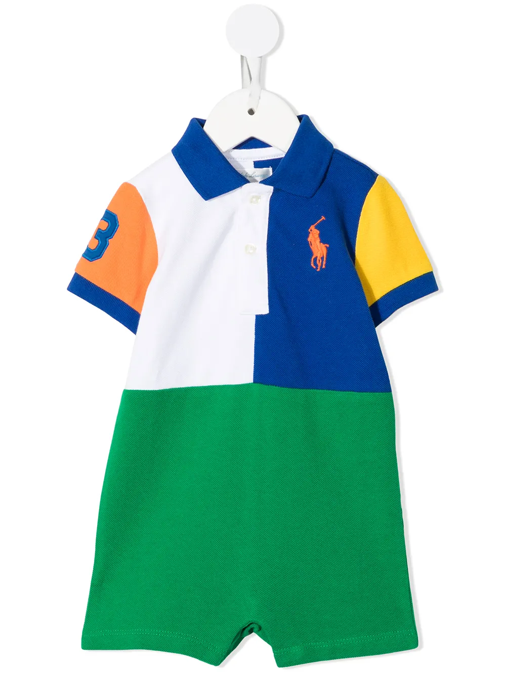 

Ralph Lauren Kids mameluco corto Polo Pony con diseño color block - Verde