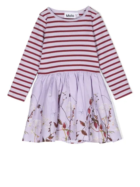 Molo mix-print long-sleeved dress