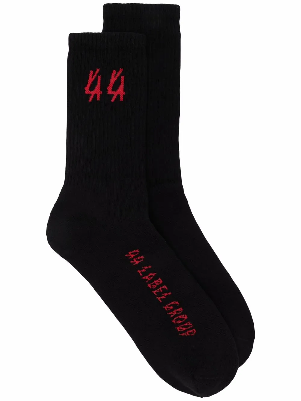 

44 LABEL GROUP logo-knit ribbed socks - Black