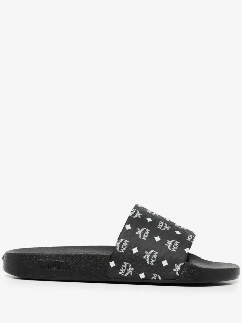 MCM monogram-print slides