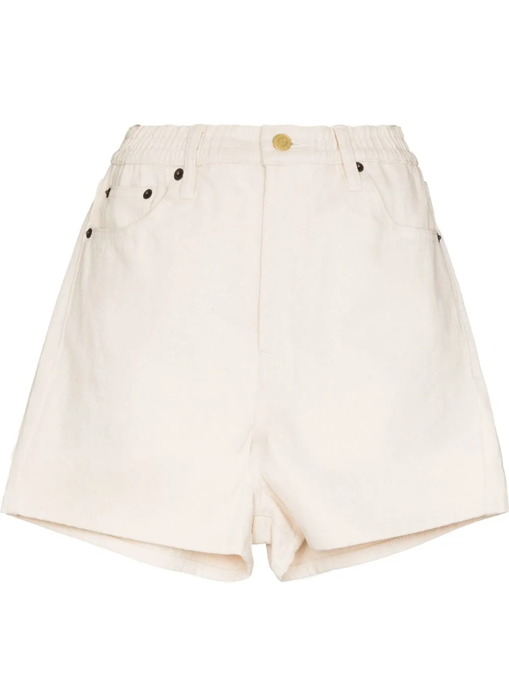 

Still Here high-rise denim shorts - White