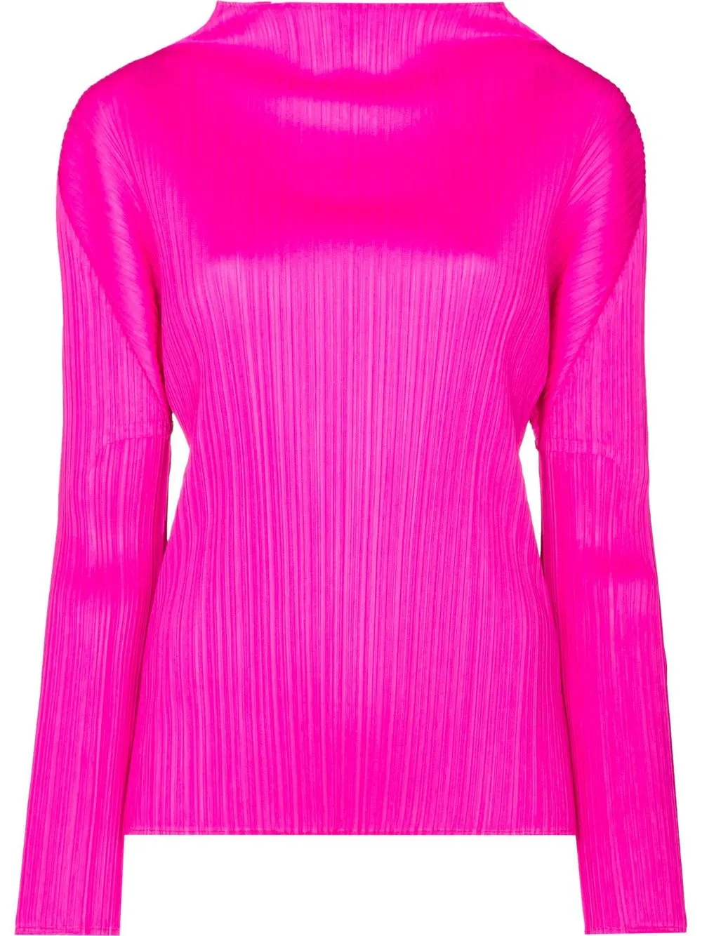 

Pleats Please Issey Miyake top plisado de manga larga - Rosado