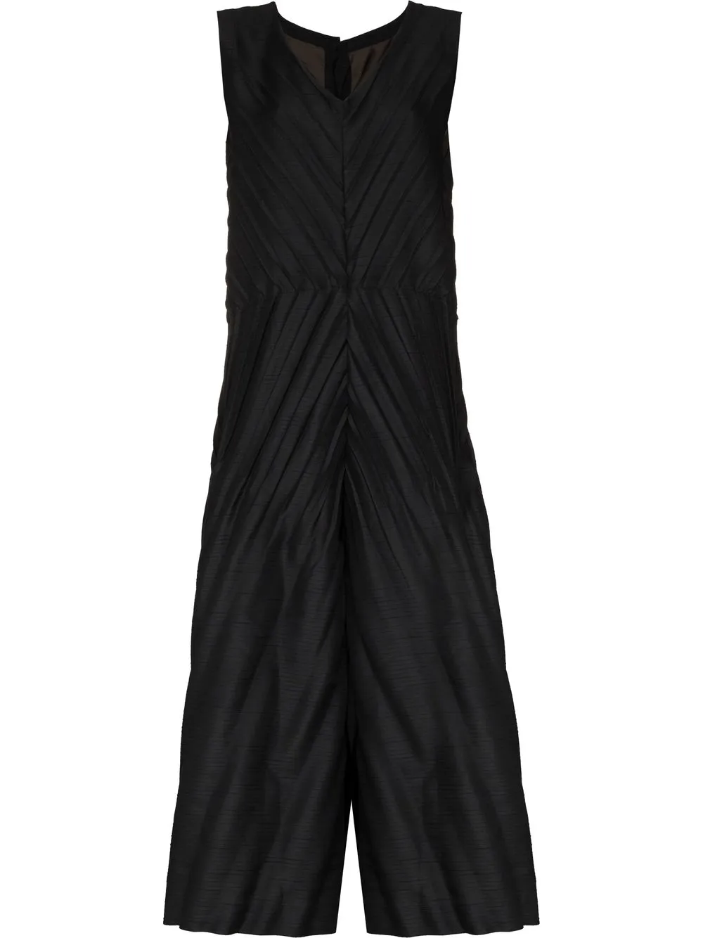 

Issey Miyake herringbone pleated jumpsuit - Black