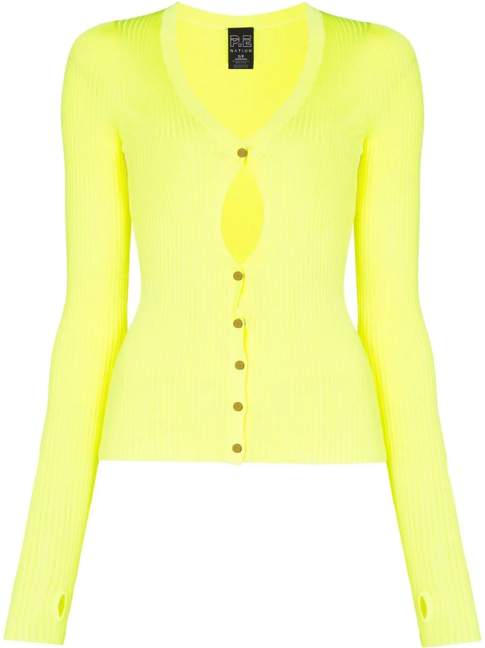 

P.E Nation cut-detail fitted cardigan - Yellow