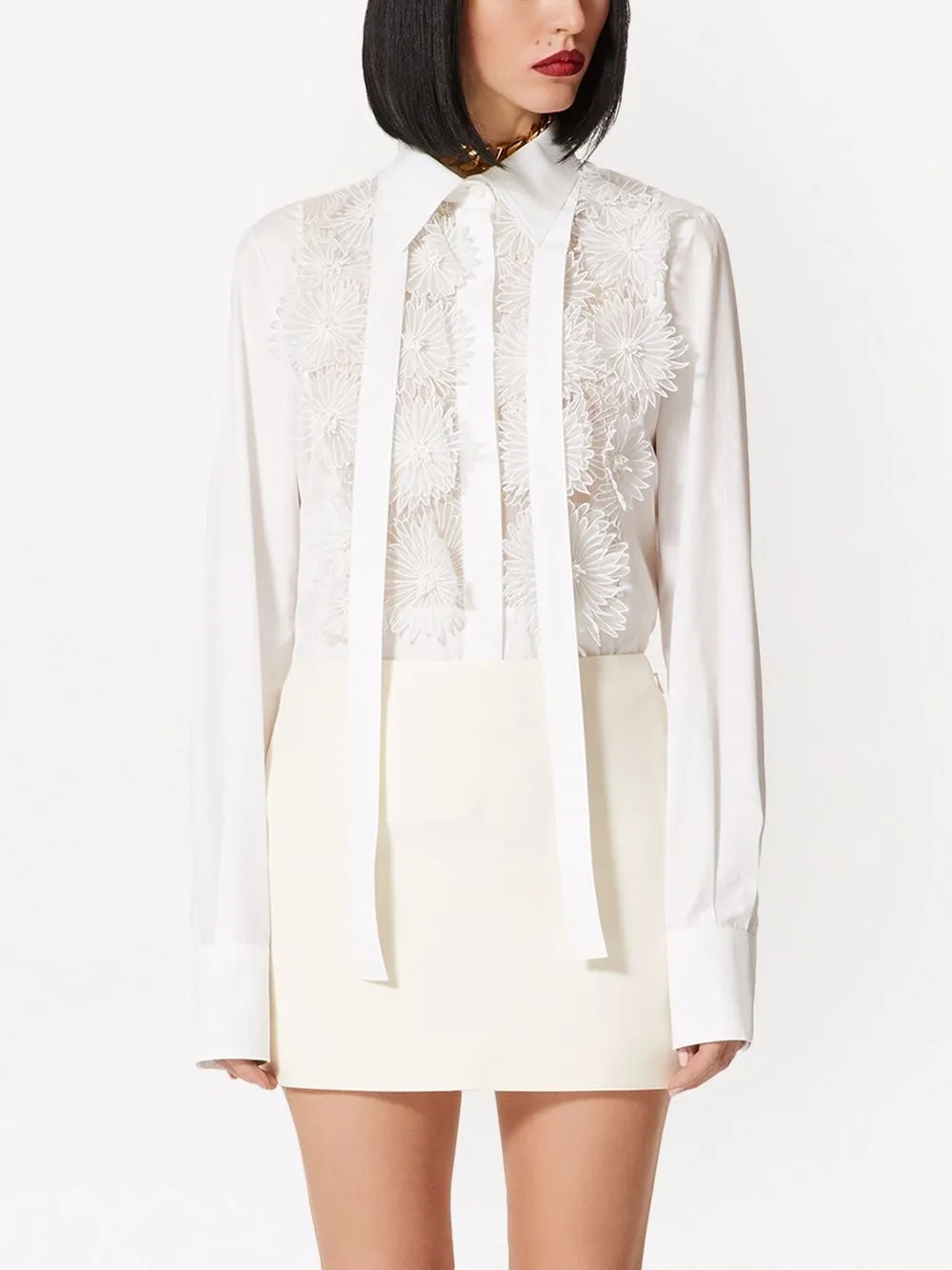 Valentino Garavani appliqué-detail long-sleeve shirt | Tops | Image 3