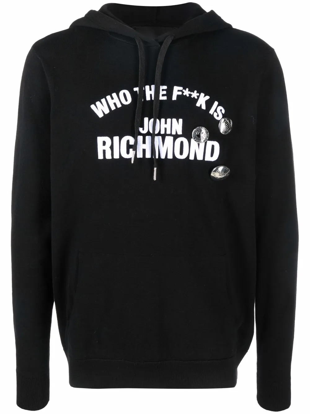 

John Richmond hoodie con logo estampado - Negro