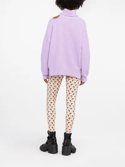 crescent moon-print leggings | Marine 