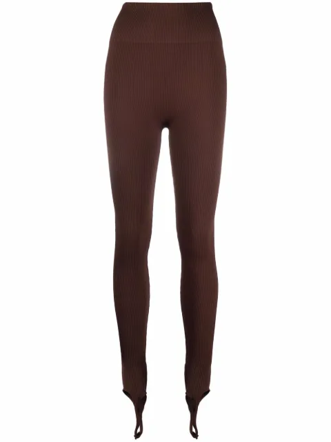 ANDREĀDAMO open-toe ribbed leggings