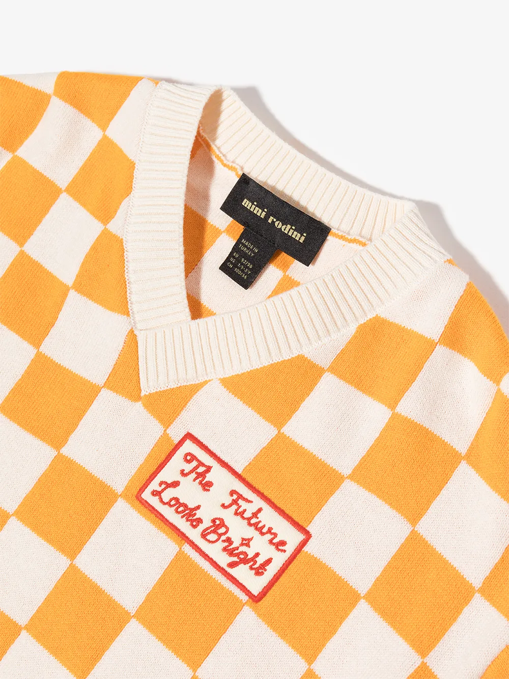  Mini Rodini Karierter Pullover   Orange 