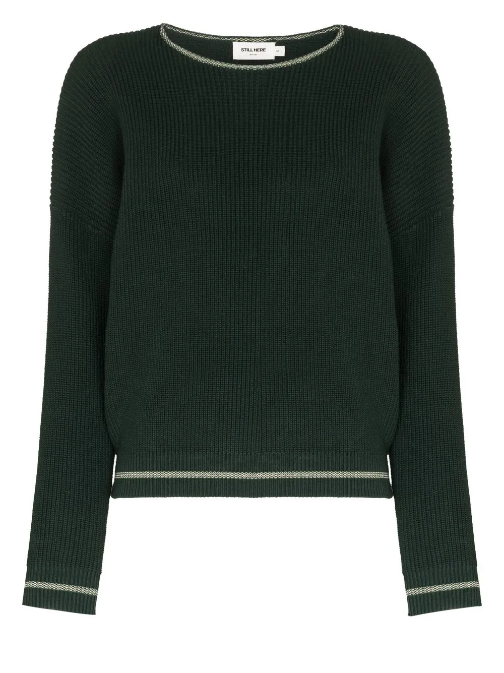 

Still Here long-sleeve cotton knitted jumper - Green