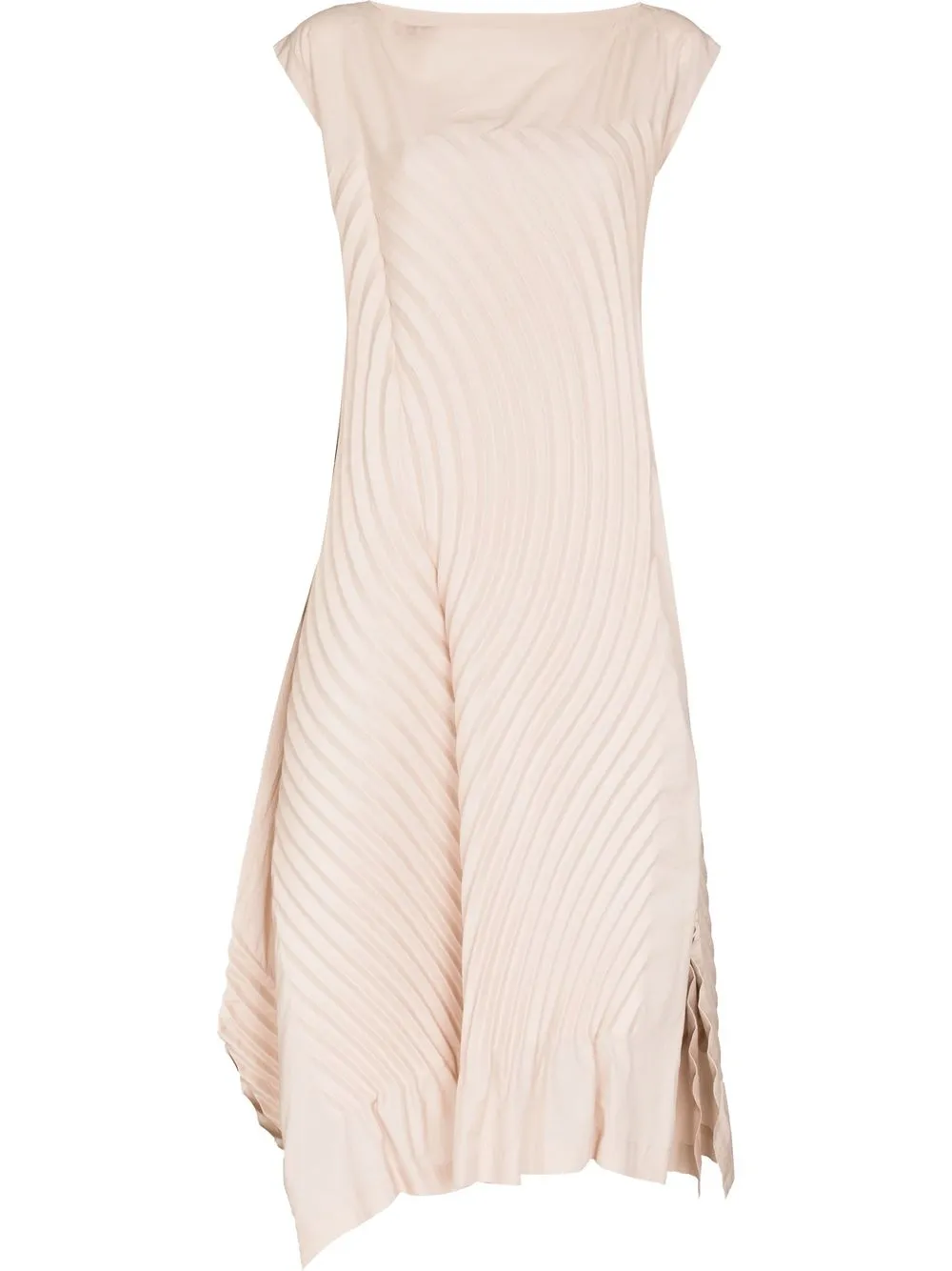 

Issey Miyake vestido midi Ripples - Neutro