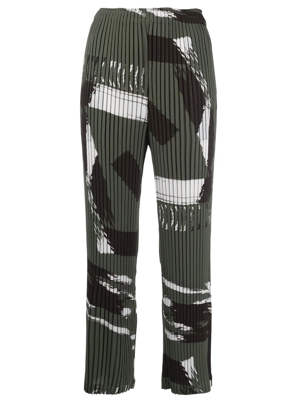 

Issey Miyake pantalones plisados con tiro alto - Verde