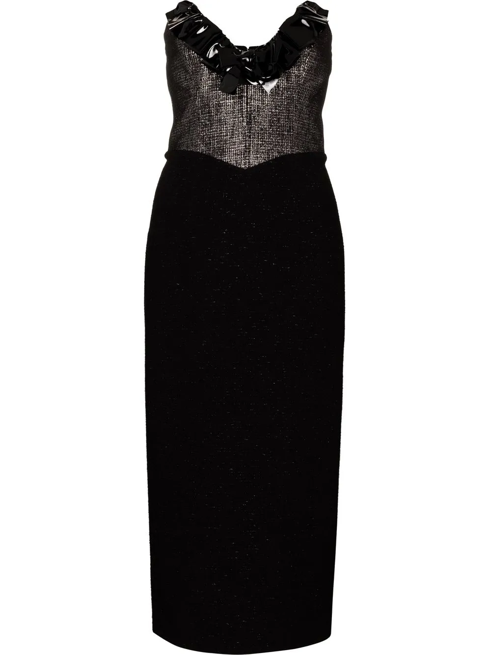 

Alessandra Rich vestido midi strapless - Negro