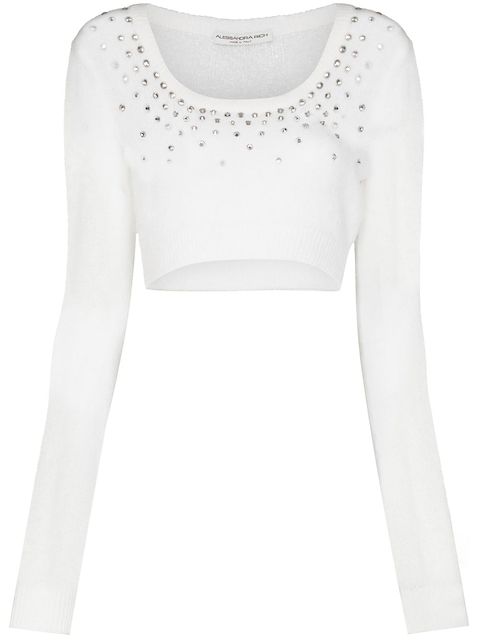 Alessandra Rich Pullover mit Kristallen