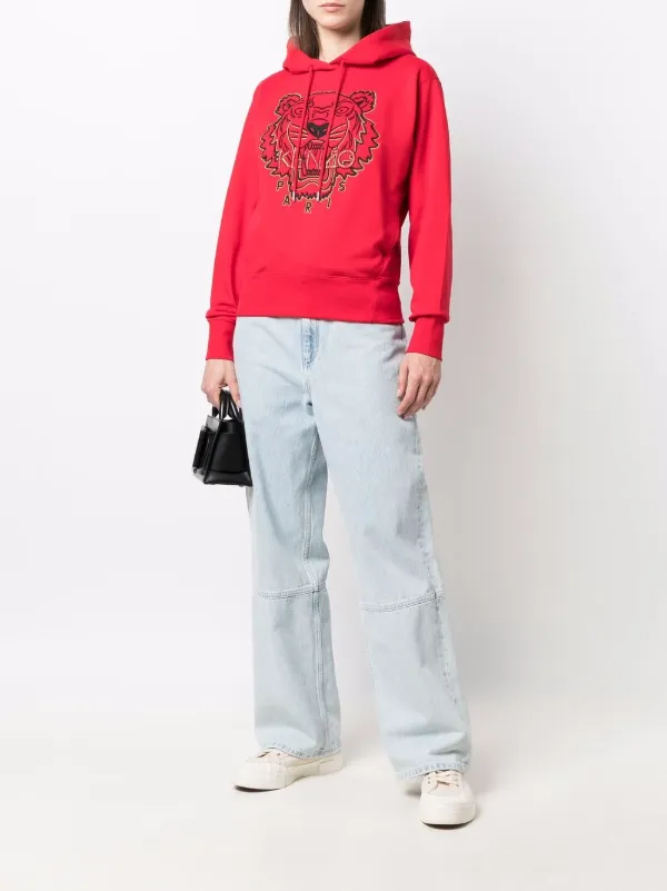 kenzo red moletom com capuz