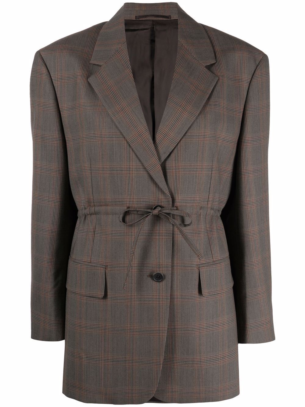 Prada checked wool blazer - Brown