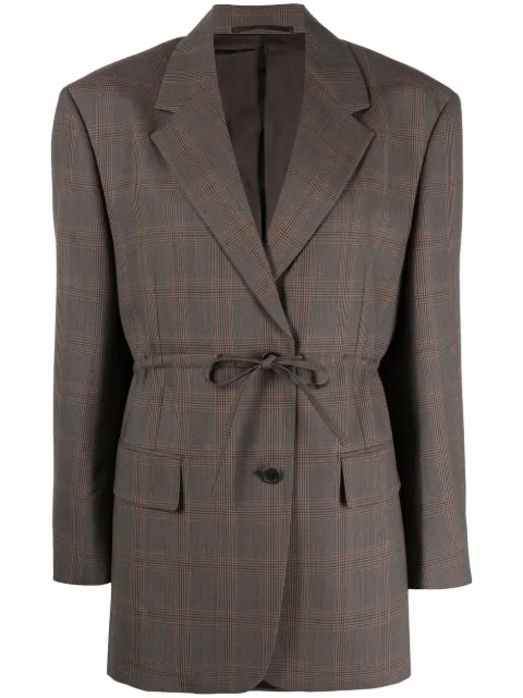 Prada checked wool blazer
