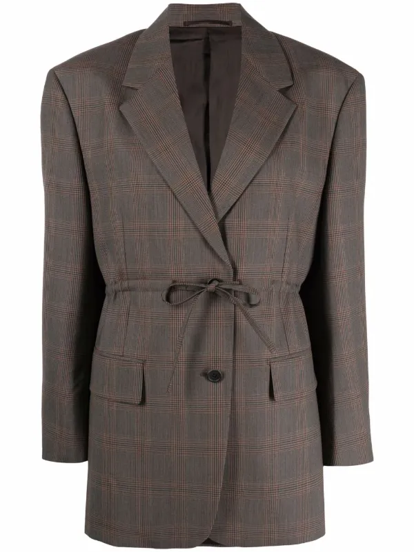 Prada チェック ジャケット | ブラウン | FARFETCH JP