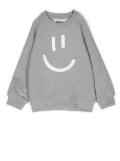 Molo smiley-face print organic-cotton sweatshirt - Grey