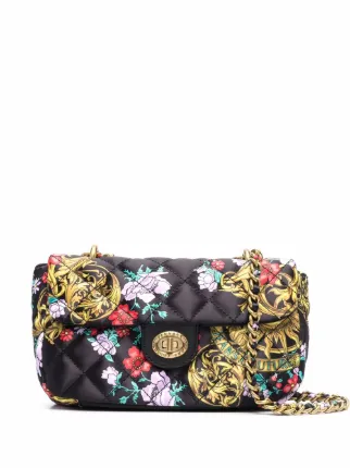 Shop Versace Jeans Couture Sun Flower Garland quilted shoulder bag
