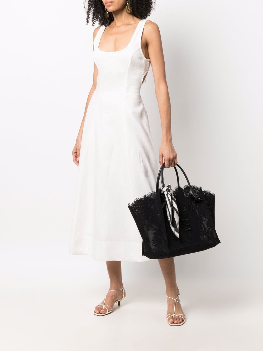 фото Ermanno ermanno scallop-edge lace tote bag